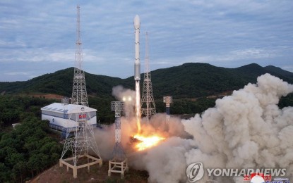 <p><strong>FAILED ATTEMPT.</strong> This photo provided by North Korea's Korean Central News Agency on June 1, 2023, shows the launch of the North's new "Chollima-1" rocket carrying a military reconnaissance satellite, "Malligyong-1," from Tongchang-ri on the North's west coast the previous day. <em>(Yonhap)</em></p>