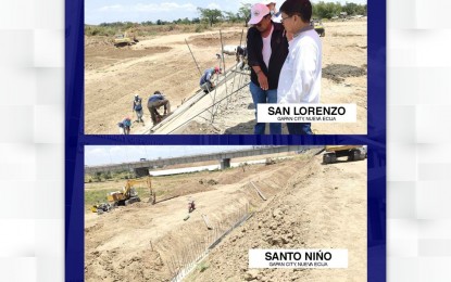 <p><strong>INSPECTION.</strong> DPWH officials in Central Luzon inspect ongoing flood control projects in Nueva Ecija in this undated photo. The agency aims to complete the projects in time for the rainy season. <em>(Photos courtesy of DPWH-3)</em></p>