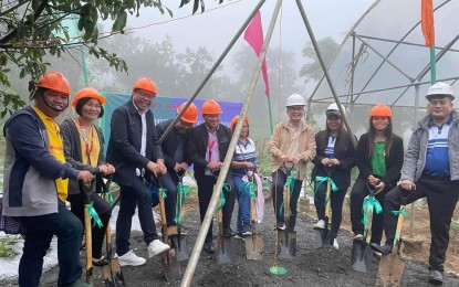 <p><strong>NEW CLASSROOM</strong>. Department of Education (DepEd) officials led by Regional Director Ramil Uytico (4th from right) break the ground for the construction of a one-classroom building in Aningalan Integrated Farm School in San Remigio town, Antique province on June 1, 2023. Dr. Evelyn Remo, DepEd Schools Division of Antique chief of School Governance and Operations Division, said in an interview Tuesday (June 6, 2023) an additional classroom is needed at the farm school because of its increasing population. (<em>PNA photo courtesy of DepEd Antique</em>)</p>