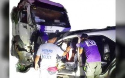 <p><strong>ROAD CRASH</strong>. Rescue team from responds to a road mishap along Doña Remedios Trinidad Highway in Barangay Sabang, Baliwag City, Bulacan on Wednesday (June 7, 2023). The incident involved a truck and SUV where five people, including three Korean nationals, were killed while two others were seriously hurt. <em>(Photo courtesy of the Bulacan Police Provincial Office)</em></p>