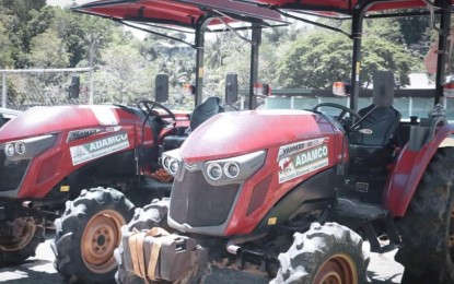 <p><strong>FARM MACHINERY.</strong> The Department of Agriculture (DA) distributes farm equipment, including hand tractors, during the distribution held at the Binirayan Gymnasium in San Jose de Buenavista town, Antique province on Wednesday (June 7, 2023). Nicolasito Calawag, head of the Office of the Provincial Agriculture, said in an interview Thursday (June 8) that the machinery worth PHP54 million could increase the province’s rice production. (<em>PNA courtesy of Antique PIO</em>)</p>