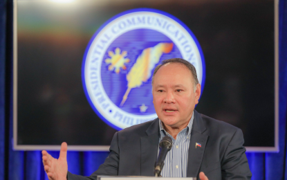 <p><strong>PEACE TALKS.</strong> Defense Secretary Gilbert Teodoro Jr. tackles the stalled peace talks between the national government and the Communist Party of the Philippines (CPP) during the Palace briefing on Thursday (June 8, 2023). Teodoro said he will have to ask President Ferdinand R. Marcos Jr.'s stance on the stalled peace negotiations.<em> (Photo courtesy of PCO FB page)</em></p>