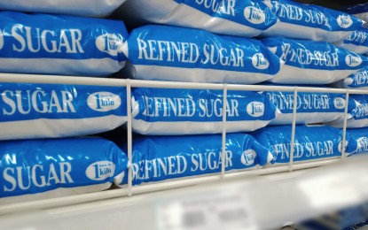 <p><strong>SUGAR SUPPLY</strong>. Refined sugar sold at a supermarket in Bacolod City in this file photo. On Friday (June 9, 2023), the Sugar Regulatory Administration urged retailers to sell refined sugar at a suggested retail price of PHP85 per kilogram amid reports of selling prices as high as PHP110, especially in Metro Manila. <em>(PNA Bacolod file photo)</em></p>