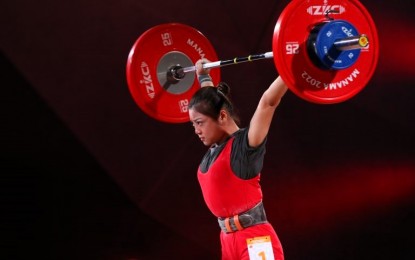 <p><strong>GOLD MEDALIST.</strong> Vietnam's Khong My Phuong ruled the women's 45kg category of the Asian Weightlifting Championships in Manama, Bahrain on Oct. 8, 2022. Bahrain will host the World Championships next year. <em>(Photo courtesy of Bahrain Weightlifting Federation)</em></p>