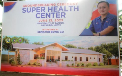 <p><strong>HEALTH CENTER.</strong> The first-ever super health center (SHC) in Davao del Norte province breaks ground in Barangay Ising, Carmen, Davao del Norte, on Tuesday (June 13, 2023). The PHP11.5-million health facility is funded by the Department of Health under its health facility enhancement program. <em>(PNA photo by Robinson Niñal Jr.)</em></p>