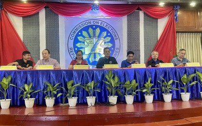 <p><strong>VOTER EDUCATION</strong>. Commission on Elections chair George Erwin Garcia highlights the importance of voter education in preparation for the upcoming Barangay and Sangguniang Kabataan Elections (BSKE), during a press conference in Laoag City on Thursday (June 15, 2023). Garcia along with other commissioners are in Ilocos Norte province for a consultative meeting with field personnel. <em>(Photo by Leilanie Adriano)</em></p>