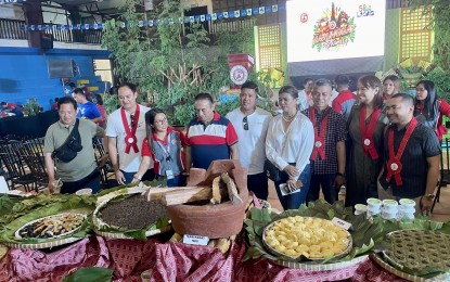 <p>FOOD FAIR. Malunggay food products are exhibited at the Dulang Food Fair held at the Laoag City Multi-Purpose Center in Ilocos Norte on Tuesday (June 20, 2023). Free tasting is open to the public. <em>(PNA photo by Leilanie Adriano)</em></p>