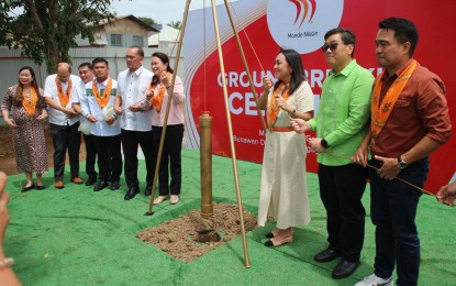 <p><strong>PLANT EXPANSION.</strong> Monde Nissin breaks ground on its plant expansion in Barangay Ilang, Davao City, on Thursday (June 22, 2023). The facility expansion is in support of the company's mission to improve food security accessibility, and job generation in local communities. <em>(PNA photo by Robinson Niñal Jr.)</em></p>