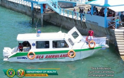 <p>The sea ambulance provided by the Department of Health (DOH) to the local government unit of Tarangnan, Samar. <em>(Courtesy of DOH)</em></p>