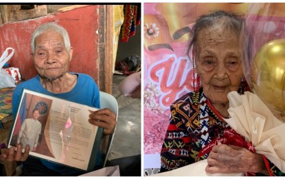 <p><strong>HAPPY CENTENARIANS.</strong> Tboli elder Luheng Aloy Cayok (right), 103, and Blaan matriarch Rebecca Latimbon Sambog (left), 101, separately received their centenarian cash gifts in General Santos City and Tupi town in South Cotabato, respectively, on Thursday (June 22, 2023). The Department of Social Welfare and Development in the Soccsksargen Region and the National Commission of Senior Citizens Regional Cluster 7 facilitated the release of cash gifts. <em>(Photo courtesy of Allen V. Estabillo–NCSC Cluster 7)</em></p>