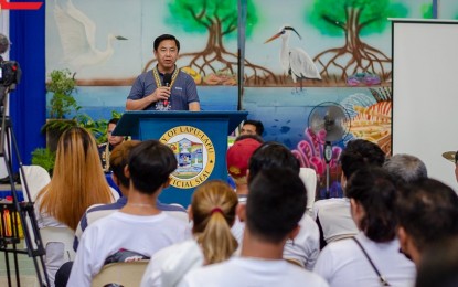 <p><strong>AFTERCARE PROGRAM.</strong> "Graduates" of the City of Lapu-Lapu Office for Substance Abuse Prevention’s (CLOSAP) outpatient drug rehabilitation program listen as Mayor Junard Chan promised them jobs. In his speech during the International Day Against Drug Abuse and Illicit Trafficking (IDADAIT) activity on Monday (June 26, 2023), Chan said the city will intensify its aftercare programs to former drug users. <em>(Photo courtesy of Lapu-Lapu City PIO)</em></p>
<p> </p>