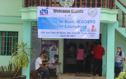 <p><strong>REACHING MORE AREAS.</strong> A Negosyo Center in the remote town of San Jose De Buan, Samar. The Department of Trade and Industry has already established 145 Negosyo Center in Eastern Visayas, covering all cities and towns in the bid to assist micro, small, and medium enterprises in the region. <em>(Photo courtesy of Philippine Army)</em> </p>