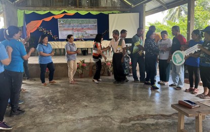 <p><strong>IRRIGATION SYSTEM.</strong> The National Irrigation Administration in the Caraga Region hands over the PHP30 million small irrigation project on Thursday (June 29, 2023) to the Hamiguitan Farmers Irrigators Association, Inc. in a ceremony held in Barangay Bolhoon, San Miguel, Surigao del Sur. The irrigation project is seen to irrigate 80 hectares of rice farms and will directly benefit the 69 members of the association.<em> (Photo courtesy of NIA-13)</em></p>