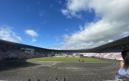 <p><strong>‘PALARONG PAMBANSA’.</strong> The Ferdinand E. Marcos Memorial Stadium in Laoag City in this undated photo is being prepared to host the Palarong Pambansa two years from now. The technical inspection team is in Ilocos Norte until July 7, 2023 to check on the facilities. <em>(PNA file photo by Leilanie G. Adriano)</em></p>