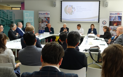 <p><strong>HIGH-TECH FIRMS</strong>. Trade Secretary Alfredo Pascual speaks before executives of high-tech Dutch firms during a roundtable meeting in the Netherlands on June 30, 2023. Pascual invites the companies to explore opportunities in the Philippines. <em>(Courtesy of the Department of Trade and Industry)</em></p>