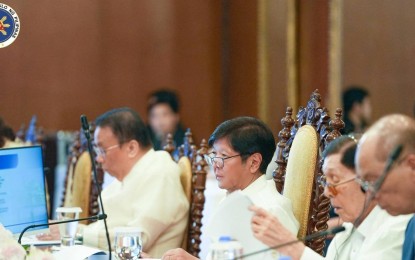 <p><strong>GAS AGGREGATION</strong>. President Ferdinand R. Marcos Jr. meets with key officials of Prime Energy Resources Development B.V., operator of the Malampaya gas-to-power project, at the State Dining Room of Malacañan Palace in Manila on Tuesday (July 4, 2023). During the meeting, Marcos agreed that the proposed gas aggregation framework would help ensure the stability of energy supply in the country.<em> (Photo courtesy of the Office of the President)</em></p>