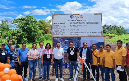 <p><strong>FLOOD CONTROL PROJECTS.</strong> Agusan del Norte 2nd District Rep. Dale Corvera (center, white shirt) leads the groundbreaking for the construction of the PHP30-million flood control project in Kitcharao, Agusan del Norte, on Tuesday (July 4, 2023). Corvera also spearheaded the groundbreaking of two other flood control projects on the same day costing PHP25 million each in Remedios T. Romualdez town.<em> (Photo courtesy of Rep. Dale Corvera)</em></p>