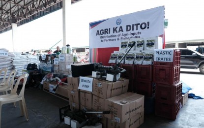 <p><strong>AGRI INPUTS</strong>. Various agricultural inputs await distribution to Ilocos Norte farmers, fisherfolk and livestock growers in this undated photo. On Friday (July 7, 2023), around PHP20.9 million worth of farm equipment and agri-inputs were distributed to farmers, this time, in the second district of Ilocos Norte. <em>(Provincial Government of Ilocos Norte FB page)</em></p>