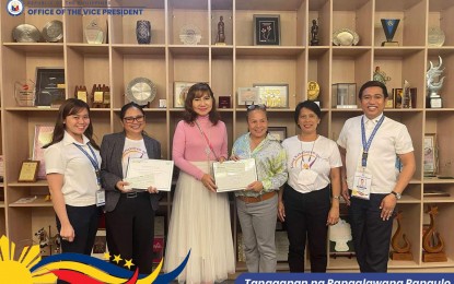 <p><strong>LIVELIHOOD AID.</strong> The Office of the Vice President posted on Wednesday (July 12, 2023) pictures of its formal turnover to the Philippine Federation of Local Councils of Women (PFLCW), Inc.; Kusog Kabababayen-an Dipolog City; and the Hugpong ng Kababainhan sa Montevista, Davao de Oro their funds under the Mag Negosyo Ta 'Day program. Each group has received PHP150,000 as support for their business and entrepreneurship projects. <em>(Photo courtesy of OVP FB Page)</em></p>