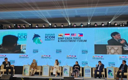 <p><strong>INVESTMENT CONFERENCE</strong>. The third day of the 7th Davao Investment Conference (Davao ICON 2023) held at the SMX Convention Center in Davao City on Wednesday (July 19, 2023) highlights the Brunei Darussalam–Indonesia–Malaysia–Philippines East ASEAN Growth Area (BIMP-EAGA) trade and investment opportunities. Joji Ilagan-Bian, chairperson for BIMP-EAGA Council of the Philippine Chamber of Commerce and Industry (3rd left), says that Mindanao's private sector should maximize BIMP-EAGA’s investment and economic opportunities. <em>(Photo courtesy of Joji Ilagan-Bian Facebook Page)</em></p>
