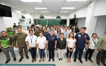 <p><strong>OVP IN ALBAY.</strong> Vice President Sara Duterte (center, front row) leads the opening of the Office of the Vice President Satellite Office located at ANST III Building, Alternate Road in Legazpi City, Albay on Wednesday (July 19, 2023). The satellite office is expected to bring the OVP’s social services and other programs closer to indigent Bicolano families. <em>(Photo courtesy of OVP)</em></p>