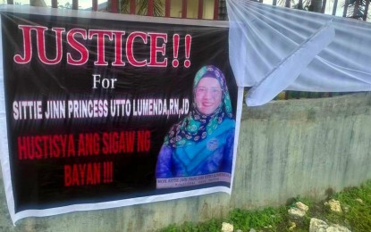 <p><strong>HUGE BOUNTY.</strong> A PHP1 million bounty awaits anyone who can provide information leading to the identification and arrest of the suspects in the ambush slaying of former Vice Mayor Bai Jinn Lumenda of Rajah Buayan, Maguindanao del Sur on July 12, 2023. Mayor Bai Maruja Ampatuan Mastura of Rajah Buayan made the offer during the 7th-day prayer for the ex-town official on Tuesday (July 18).<em> (Photo courtesy of Rajah Buayan LGU)</em></p>