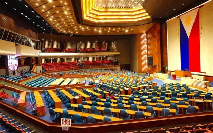 <p>The session hall of the House of Representatives inside the Batasang Pambansa Complex in Quezon City <em>(PNA photo by Joan Bondoc)</em></p>