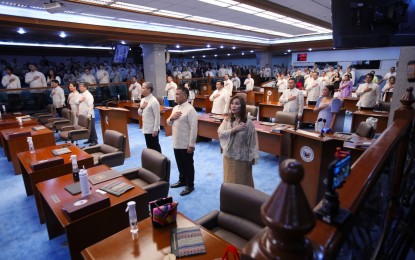 <p><strong>RESUMPTION.</strong> Senators open the 2nd Regular Session of the 19th Congress in Pasay City on Monday (July 24, 2023). They will join their colleagues at the House of Representatives in Batasan, Quezon City for the second State of the Nation Address of President Ferdinand R. Marcos Jr.<em> (PNA photo by Avito C. Dalan)</em></p>