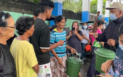 <p><strong>MEDICAL AID.</strong> Residents of Laoag City line up to receive aid from the Department of Health in collaboration with the Ilocos Norte government in the aftermath of Typhoon Egay on July 30, 2023. More assorted medications are expected to be distributed within the week. <em>(Photo courtesy of DOH-Ilocos Region)</em></p>