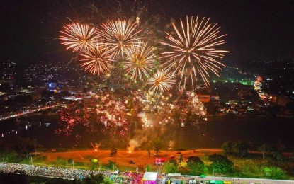 <p>Fireworks display in the launching of the Higalaay Festival 2023 in Cagayan de Oro City. <em>(File photo by CIO)</em></p>