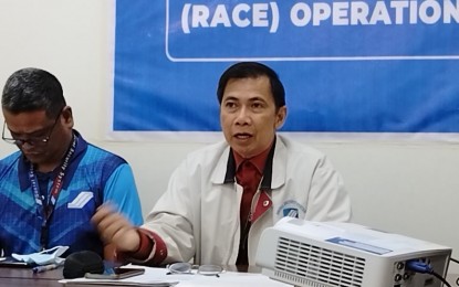 <p><strong>PRESS CONFERENCE</strong>. Social Security System Luzon Central I Division officer-in-charge Primitivo Verania Jr. (right) and SSS Urdaneta City branch acting head Christopher Servas speak during a press conference in Urdaneta City, Pangasinan on Thursday (Aug. 3, 2023). Serania said seven employers were subjected to the Run After Contribution Evaders campaign of the SSS in Urdaneta City. <em>(PNA photo by Hilda Austria)</em></p>