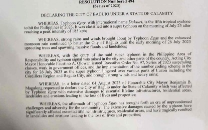 Baguio declares state of calamity due to effects of Egay