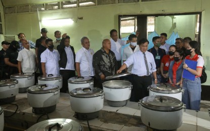 <p><strong>INSPECTION. </strong>Senate Committee on Justice and Human Rights Chairperson Senator Francis Tolentino (right), Senator Ronald Dela Rosa (3rd right), and Senator Robin Padilla (2nd right), together with Bureau of Corrections  Director General Gregorio Catapang Jr. (4th right), visited the National Bilibid Prison in Muntinlupa City on Aug. 8, 2023. This after the escape of inmate Michael Catarroja from the facility. <em>(PNA photo by Yancy Lim) </em></p>