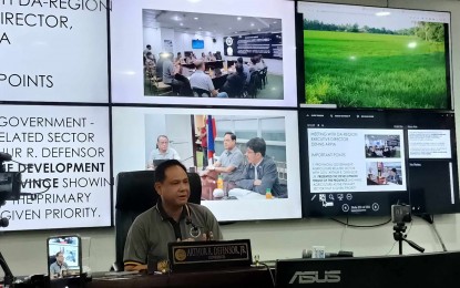 <p><strong>INCREASED PRODUCTION</strong>. Iloilo Governor Arthur Defensor Jr. says the province targets to increase its rice production to 5.5 metric tons per hectare from 3.5 metric tons in a press conference at the provincial capitol on Wednesday (Aug. 9, 2023). He said the province is looking at the national government’s rice hybrid program to maximize production, to be able to export outside of Iloilo, and have a secured buffer. <em>(PNA photo by PGLena)</em></p>