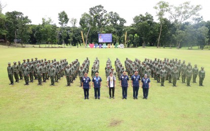 <p>The first batch of 102 Moro Islamic Liberation Front and Moro National Liberation Front recruits took their oath as members of the Philippine National Police on Aug. 10, 2023.<em> (Photo courtesy of PRO Bangsamoro Autonomous Region) </em></p>