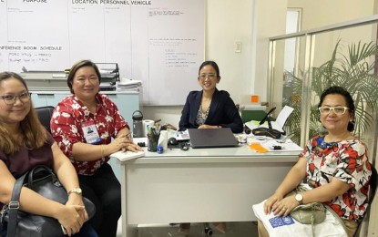 <p><strong>PEACE CENTER</strong>. Staff from the Office of the Presidential Adviser on Peace, Reconciliation and Unity (OPAPRU) in Eastern Mindanao, led by Jesylita Encabo (left) and Anne Uytico (right) meet on Wednesday (Aug. 9, 2023) with lawyer Czarina Furia (center), Agusan del Norte provincial legal officer, and Silver Joy Tejano (2nd left), the provincial social welfare office head, to finalize the opening of the Kagawasan 143 Peace Center in Bancasi, Butuan City. The center will cater to the needs of the former rebels including the processing of their benefits under the government’s E-CLIP program.<em> (Photo courtesy of OPAPRU Eastern Mindanao)</em></p>