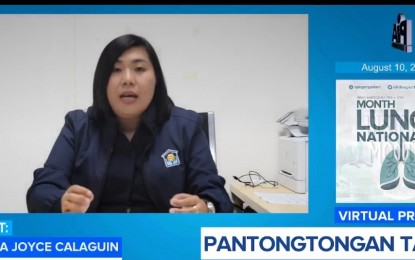 <p><strong>ASSISTANCE</strong>. Pag-IBIG Dagupan branch head Corina Joyce Calaguin speaks during a virtual press conference by the Philippine Information Agency Pangasinan on Thursday (Aug. 10, 2023). Calaguin said a PHP400-million fund is available to member-residents or employees in areas in Pangasinan that were place under a state of calamity. <em>(Photo screenshot from PIA Pangasinan's livestream)</em></p>