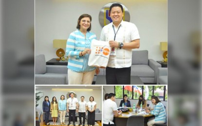 <p><strong>MOTHERS’ WELFARE.</strong> Department of Social Welfare and Development (DSWD) Secretary Rex Gatchalian welcomes United Nations Population Fund (UNFPA) Philippines Country Representative Dr. Leila Saiji Joudane in a courtesy call at the DSWD Central Office in Quezon City on Friday (Aug. 11, 2023). Gatchalian thanked the UNFPA official for UN’s commitment to assist the DSWD in promoting the welfare of pregnant and nursing Filipino mothers.<em> (Photo courtesy of DSWD)</em></p>