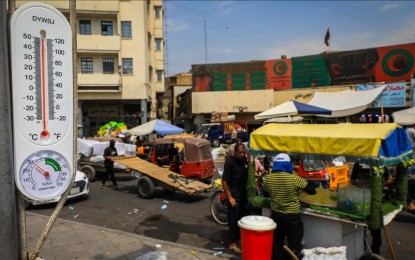 <p><strong>TEMPERATURE RISES. </strong> Iraq's capital Baghdad posts a 50°C temperature on Saturday (Aug. 12, 2023).  Met officials said temperatures will remain elevated until Monday.  <em>(Anadolu)</em><strong> </strong></p>