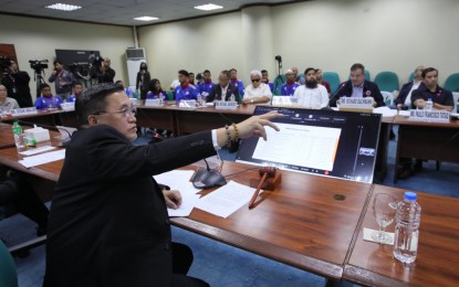 <p style="text-align: left;"><strong>GAME DAY. </strong>Senator Christopher Lawrence Go, chairperson of the Committee on Sports, presides over the public hearing on Senate Bill Nos. 423 (institutionalizing the Philippine National Games) and 2116 (equal cash incentives for national athletes and athletes with disabilities) on Monday (Aug. 14, 2023). Go said the passage of the measures would demonstrate the Senate's dedication to providing a better future for the youth and honoring athletes who bring pride to the country.<em> (PNA photo by Avito C. Dalan) </em></p>