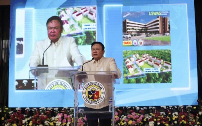 <p><strong>MOST COMPETITIVE</strong>. Mayor Jerry P. Treñas delivers his State of the City Address (SOCA) on Wednesday (Aug.16, 2023). Treñas wanted to position Iloilo City as among the Top 3 Most Competitive Highly-urbanized Cities in the Philippines by 2028.<em> (Photo by Arnold Almacen/City Mayor’s Office)</em></p>