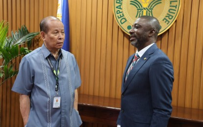 <p class="p1"><span class="s1">Department of Agriculture (DA) Senior Undersecretary Domingo Panganiban (lefgt) and Philippine Honorary Consul General in Lagos, Nigeria Emmanuel Oloja Akpakwu (right) <em>(Photo courtesy of DA)</em></span></p>