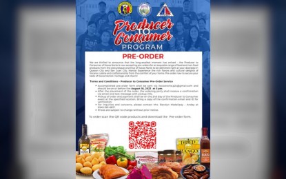 <p><strong>PRE-ORDER SERVICE.</strong> A pre-order service is now available for partner merchants in the P2C program of Ilocos Norte in Quezon City and San Juan, Metro Manila. The pre-order form is available by scanning a QR code products and download the pre-order form. (<em>Graphics courtesy of Provincial Small and Medium Enterprise Office</em>)</p>