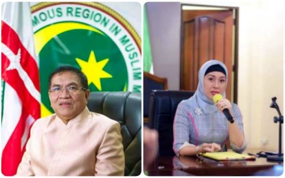 <p>File photos of acting Maguindanao del Sur Governor Abdulraof Macacua and acting Vice Governor Bai Ainee Sinsuat.<em> (Photos courtesy of DXMS Radio Cotabato)</em></p>