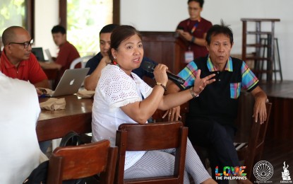 <p><strong>DISASTER PREPAREDNESS.</strong> Representatives from the Department of Tourism in the central and regional offices finish a three-day workshop in Siargao Island, Surigao del Norte on Thursday (Aug. 17, 2023). They finalized the draft of the agency’s Tourism Disaster Risk Reduction Management operations manual and defined the protocols needed to enhance management and response in times of disaster.<em> (Photo courtesy of DOT-13)</em></p>