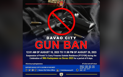 PNP enforces gun ban for Kadayawan fest