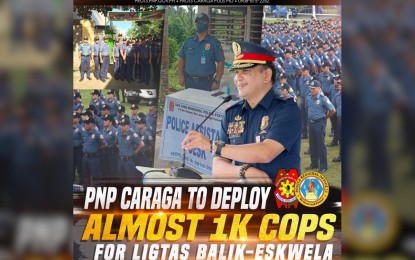 <p><strong>SECURING THE START OF CLASSES.</strong> Security measures are up as the Police Regional Office (PRO) 13 (Caraga) mobilized 960 personnel for the opening of classes on Aug. 29. Maj. Jennifer Ometer, PRO-13 chief information officer, said Saturday (Aug. 19, 2023) the personnel were deployed to various areas in the region as public schools began the annual Brigada Eskwela.<br /><em>(Photo courtesy of PRO-13 Information Office)</em></p>
<p> </p>