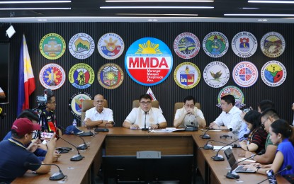 <p><strong>COMMAND CENTER.</strong> Metropolitan Manila Development Authority chair Romando Artes speaks with reporters about the agency's preparations for the upcoming FIBA Basketball World Cup 2023 this week at the MMDA head office in Pasig City on Tuesday (Aug. 22, 2023). The MMDA has set up a multiagency command center to give way to a faster and more coordinated traffic management response for the event. <em>(PNA photo by Joey Razon)</em></p>