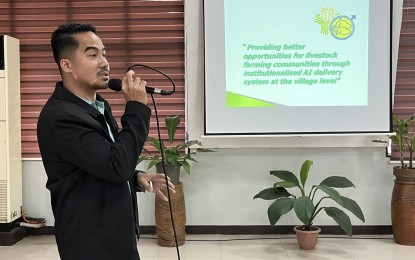 <p><strong>INCENTIVE HIKE.</strong> Dr. Karl Laurence Pineda, Department of Agriculture in Davao Region (DA-11) Unified National Artificial Insemination Program (UNAIP) coordinator, bares Wednesday (Aug. 23, 2023) that artificial insemination technicians and service providers will receive an increase in the grant of their Artificial Insemination Cash-Calf Incentives (AICCI) from PHP100 to PHP500 per live calf born this year. The increase is based on an order by DA Senior Undersecretary Domingo Panganiban in January this year. <em>(Photo courtesy of DA-11)</em></p>