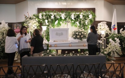 <p><strong>MEMORIAL SERVICE</strong>. The wake of Migrant Workers Secretary Susan “Toots” Ople at the Heritage Park in Taguig on Thursday (Aug. 24, 2023). President Ferdinand R. Marcos Jr. led a private necrological service for Ople in Malacañang Palace’s Kalayaan Hall on Monday morning (Aug. 28, 2023).<em> (PNA file photo by Avito Dalan)</em></p>